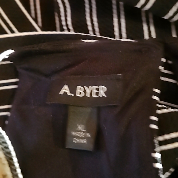 NWOT "A. BYER" BLACK STRIPE ELEGANLY CUT, CASUAL RACER BACK TANK DRESS. XL🖤 - Picture 5 of 8